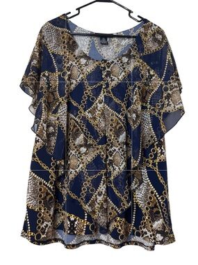 Adele & May Elegant Chain Print Women's Top NWT Size 3X
